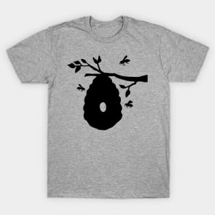 Busy Bee Hive Black Silhouette T-Shirt